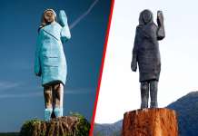 Бронзена скулптура на Меланија Трамп во Словенија