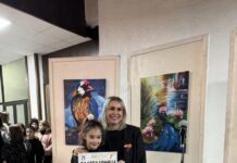 Отворена изложбата „Зима со бои“ на ликовното студио „Лулу-Арт“ од Кичево