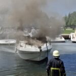 Пожар на глисер закотвен во Студенчишкиот канал во Охрид