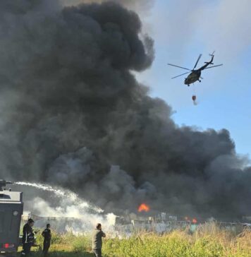 Шест противпожарни возила, два хеликоптера и еден ер трактор го гасат пожарот во Трубарево Pozar Trubarevo