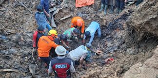 flood and slide on land Sumatra