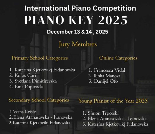Второ издание на Меѓународниот натпревар „Пијано клавиш“ со врвни професори во жирито