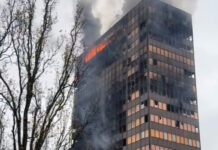 Гори небодерот на „Вјесник“ во Загреб: Гаснењето ќе трае цел ден, без опасност од уривање