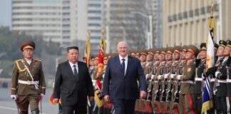 Ким Џонг-Ун со свечен пречек за Лукашенко во Пјонгјанг