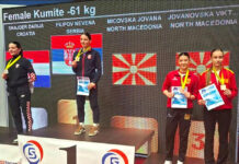 Бронзени медали за каратистките Мицовска и Јовановска