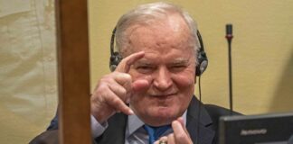 epa13194418 (FILE) - Ratko Mladic prior to the pronouncement of the Appeal Judgment at the International Residual Mechanism for Criminal Tribunals (IRMCT) in The Hague, The Netherlands, 08 June 2021 (reissued 27 August 2026). Former Serbian general Ratko Mladic who was convicted of war crimes by the ICTY in 2017 died on 27 August 2026 at the age of 84. EPA/JERRY LAMPEN *** Local Caption *** 56951535