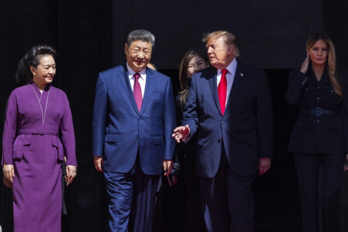 US President Trump and Chinese President Xi visit the National Archives in Washington DC
