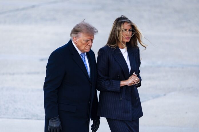 US President Trump greets Chinese President Xi at Joint Base Andrews